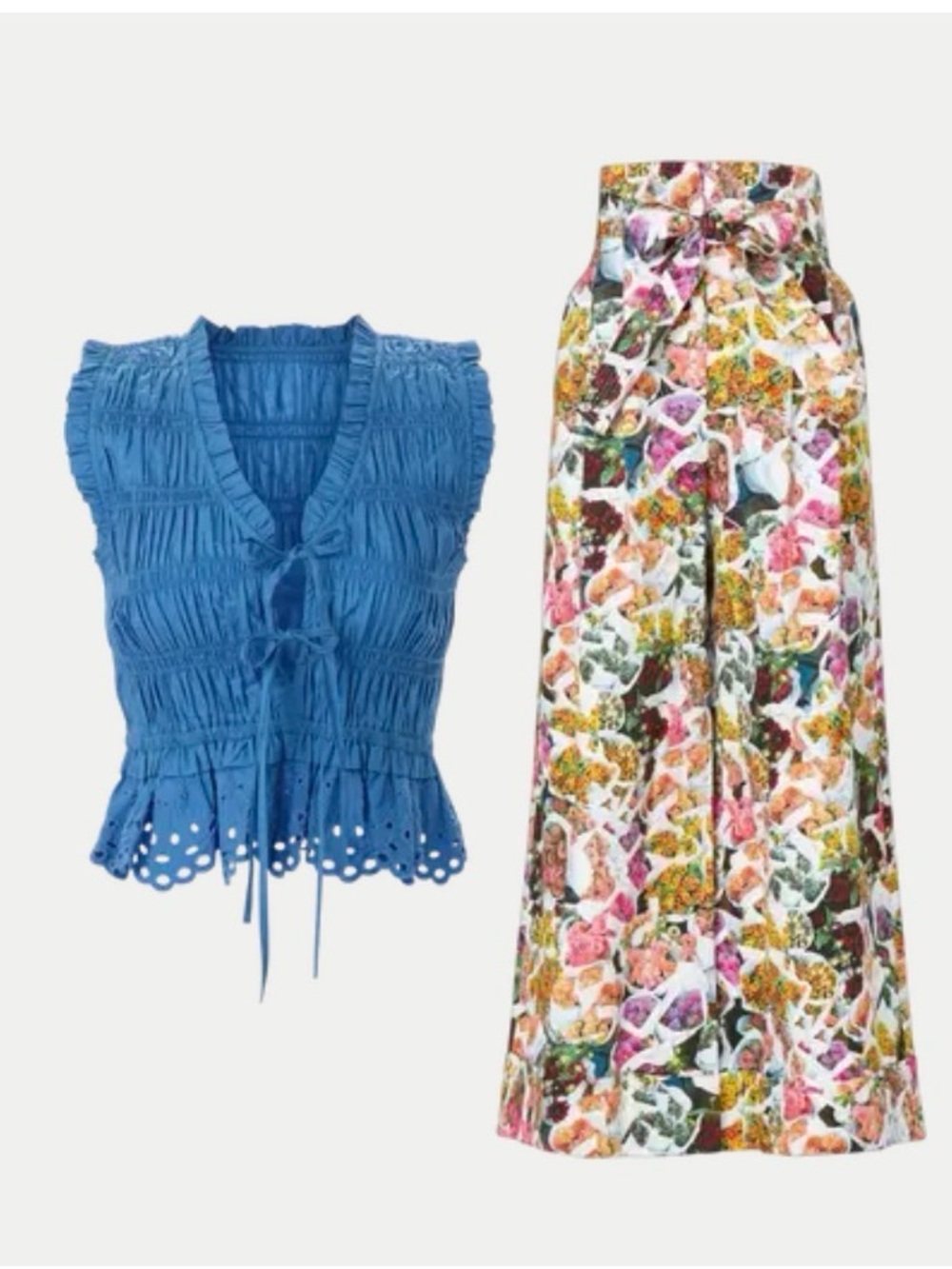 Adam Lippes Multicolor Floral Wide-Leg Pants - Picture 6 of 10